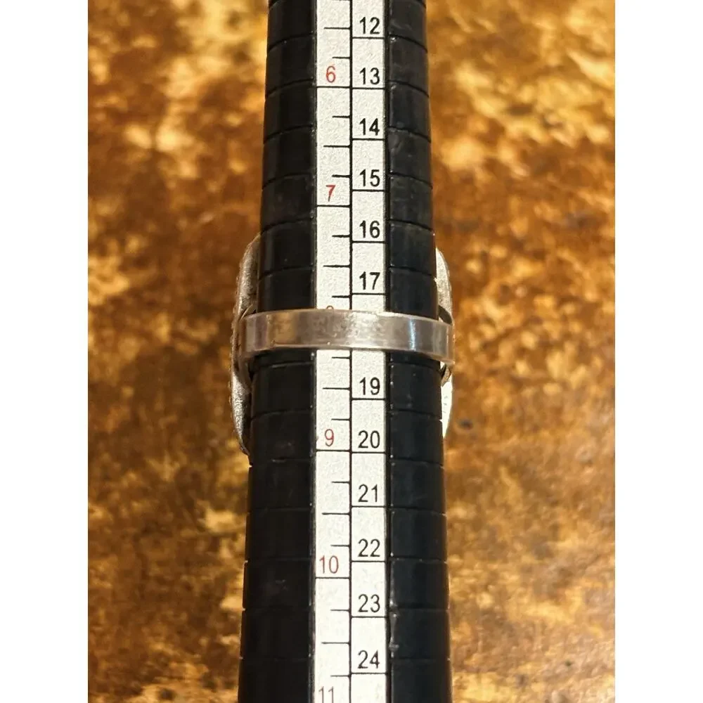 Sterling Silver and Pietersite Ring Size 8 w/ Roped Edges Vintage